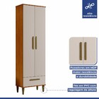 Armário Multiuso Natal 2 Portas 1 Gaveta Nature/off White - K