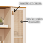 Armário Multiuso Neon 3nichos 1porta Puxador Couro – Pérola