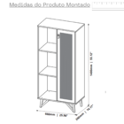 Armário Multiuso Neon 3nichos 1porta Puxador Couro – Pérola