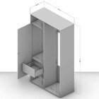 Armário Multiuso Nepal 1 Porta 1 Gaveta Duplo Cinza Ff/preto