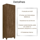 Armário Multiuso New Íris 2 Portas Castanho Wood Moval