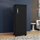 Armário Multiuso Olinda 1 Porta Arte Móveis Preto