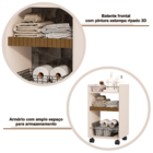 Armário Multiuso Organizador Banheiro Toalheiro Carrinho Móve