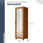 Armário Multiuso Organizador Com Espelho Diamante Benetil Cin