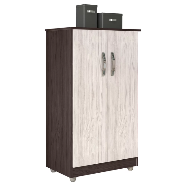 Armário Multiuso Organizador Isabelly 2 Portas Castanho E Ave