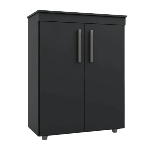 Armário Multiuso Organizador Office 2 Portas Advantage Preto