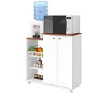 Armário Multiuso Para Cozinha Fruteira Removível Branco Natur