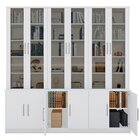 Armário Multiuso Para Escritório Com Vidro 12 Portas Branco