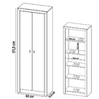 Armário Multiuso Para Escritório Sala 02 Portas Ébano 171cm 0