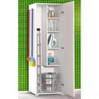 Armário Multiuso Para Lavanderia Com Porta Vassouras Branco B