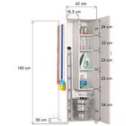 Armário Multiuso Para Lavanderia Com Porta Vassouras Branco B