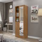 Armário Multiuso Para Quarto 2 Portas Com Espelho Lince Marro