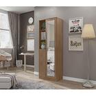 Armário Multiuso Para Quarto 2 Portas Com Espelho Lince Nogal