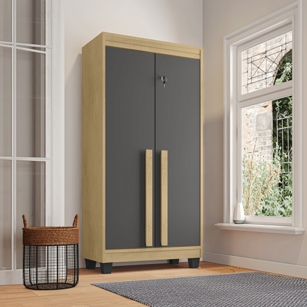 Armário Multiuso Paris Cinamomo/grafite - Rv Móveis