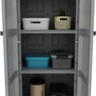 Armário Multiuso Plástico Cinza 180x65x40cm Modulize Spaceo