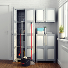 Armário Multiuso Plástico Cinza 180x65x40cm Modulize Spaceo