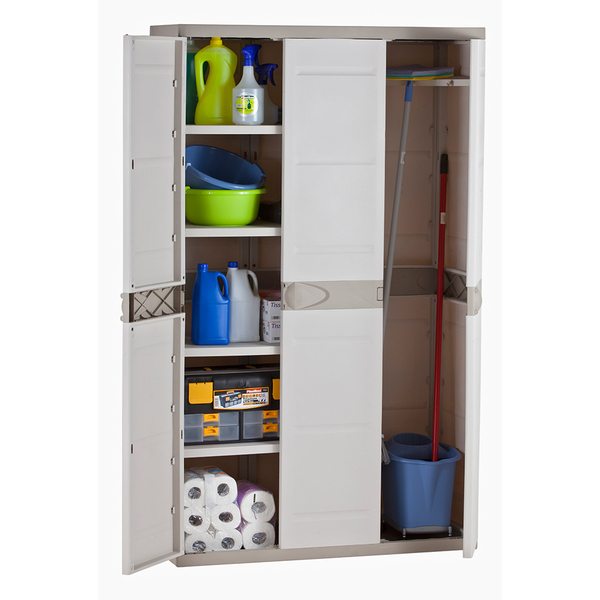 Armário Multiuso Plástico Extra Grande Titanium Bege Plastiken