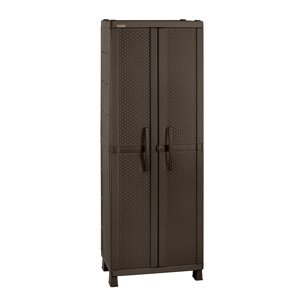 Armário Multiuso Plástico Grande Rattan Marrom Rimax
