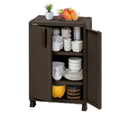 Armário Multiuso Plástico Médio Rattan Marrom Rimax
