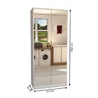 Armário Multiuso Plaza 2 Portas Com Espelho 1 Gaveta Branco -