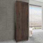 Armário Multiuso Pop 2 Portas 4 Prateleiras Nogal - Móveis Pa