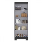 Armário Multiuso Rio 2 Portas 5 Prateleiras Com Chave Preto F