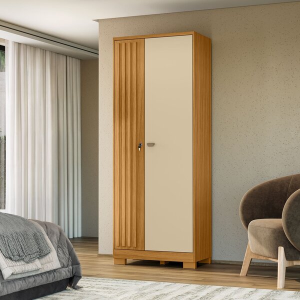 Armário Multiuso Ripado 2 Portas Cabideiro Organizador Vassou