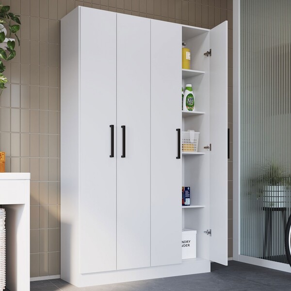 Armário Multiuso Riviera 4 Portas 8 Prateleiras Branco - Irm