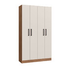 Armário Multiuso Riviera 4 Portas 8 Prateleiras Freijó/off Wh