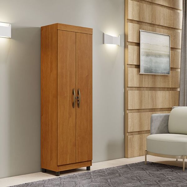 Armário Multiuso Roma 2 Portas 6 Prateleiras Benetil Cinamomo