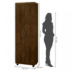 Armário Multiuso Roma 2 Portas Com Chave Avelã Ipê