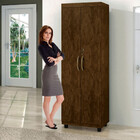 Armário Multiuso Roma 2 Portas Com Chave Avelã Ipê