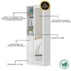 Armário Multiuso Sapateira 2 Portas Com Espelho - Lince Branco