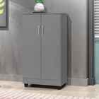 Armário Multiuso Sapateira 2 Portas Smart Cinza - Rede Moveis