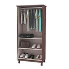 Armário Multiuso Sapateira Com Cabideiro Luapa Café