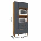 Armario Multiuso Seul Torre Cozinha Com 3 Portas E 2 Gavetas