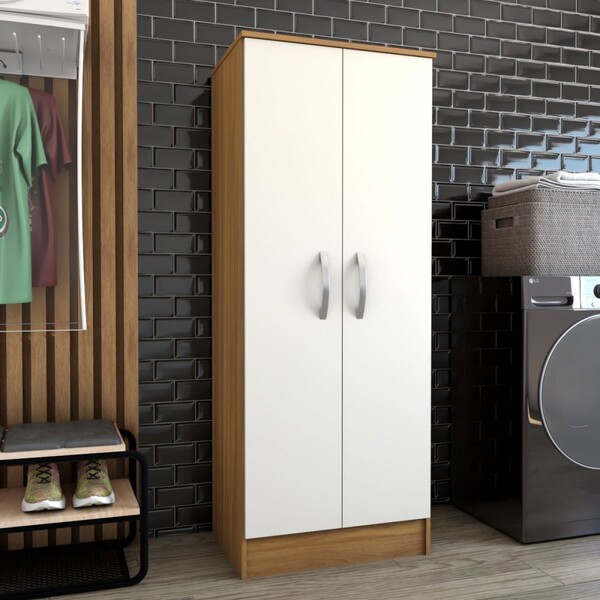 Armário Multiuso Siena 2 Portas Marrom/branco - Panorama Móve