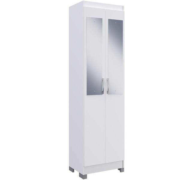 Armário Multiuso Solteiro Com Espelhos E Pés Organizador Sala