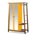 Armário Multiuso Stoka 2 Portas - Máxima Nogal/amarelo