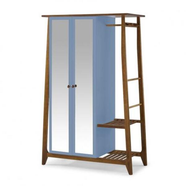 Armário Multiuso Stoka 2 Portas - Máxima Nogal/azul Serenata