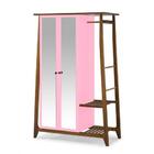 Armário Multiuso Stoka 2 Portas - Máxima Nogal/rosa Cristal