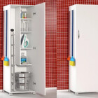 Armário Multiuso Super Branco C 1 Porta Alto C 4 Rodinhas