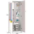Armário Multiuso Super Branco C 1 Porta Alto C/ 4 Rodinhas