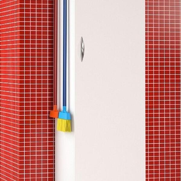 Armário Multiuso Super Branco C/ 1 Porta Alto 4 Rodinhas