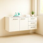 Armário Multiuso Suspenso 2 Portas 3 Gavetas Essencial Branco