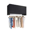 Armário Multiuso Suspenso Com Cabideiro Delta Preto