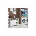 Armário Multiuso Tampo Preto 2 Portas Balcão Lavanderia