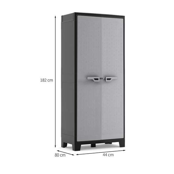 Armário Multiúso Titan 2 Pt Cinza E Preto 182 Cm | Leroy Merlin