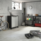 Armário Multiúso Titan 2 Pt Cinza E Preto 182 Cm