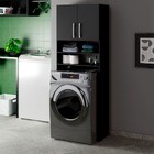 Armário Multuso Brescia Para Maquina De Lavar 2 Portas Preto